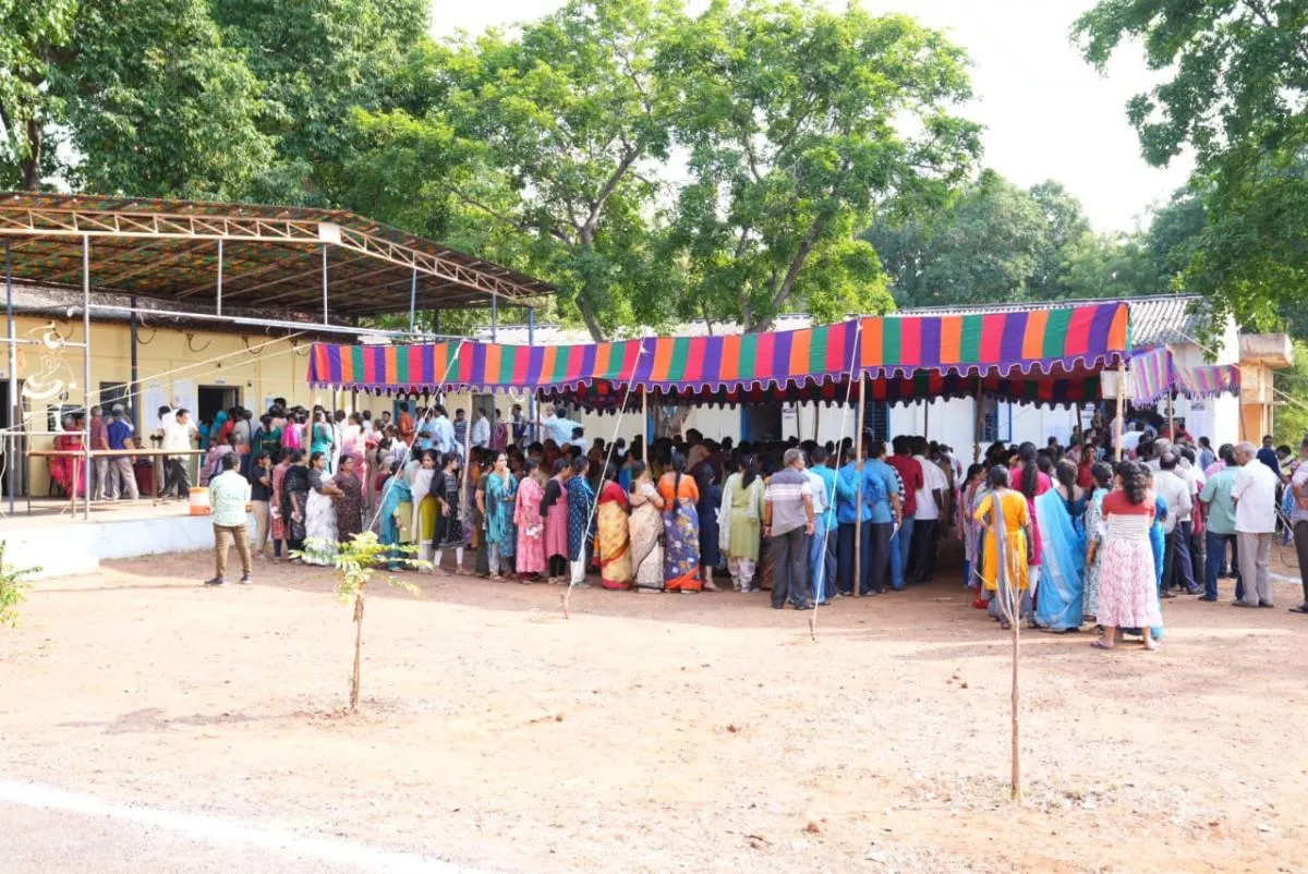 AP Elections 2024: Voters At Polling Stations Photos