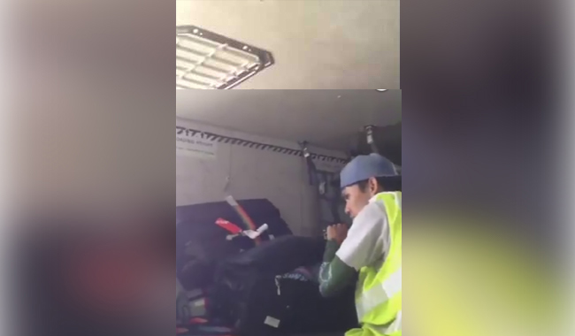 ఎలా కొట్టేశాడో చూడండి! | Baggage Handler Steals From Luggage in ...