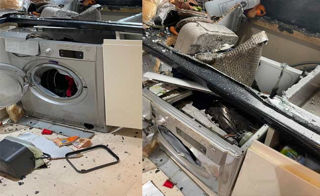 Washing Machine Explodes: ఉన్నట్టుండి వాషింగ్‌ మిషిన్‌ ఢాం!! అని ...