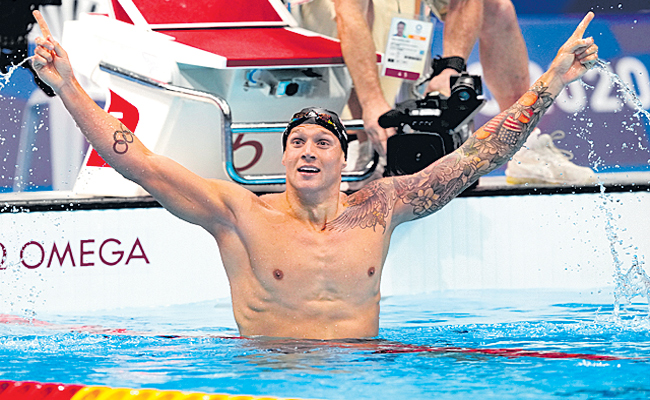 American Swimmer Caeleb Dressel Wins Gold In Men’s 100 M Freestyle- Sakshi