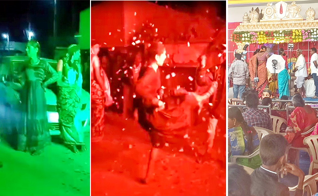 Transgender Rude Behaviour In Wedding Baraat Dance At Jagtial - Sakshi