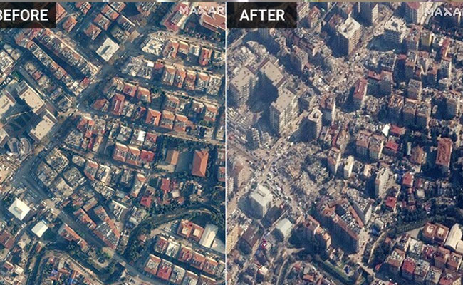 Satellite Pics before and after Turkey earthquake show massive scale of ...