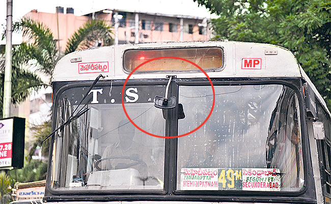 Inside Rtc Front Bus Third Mirror For RTC Buses To Avoid Accidents, Details Inside - Sakshi