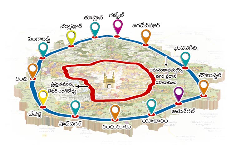 సొంతంగానే దక్షిణ రింగు | Alignment prepared by NHAI: Telangana | Sakshi