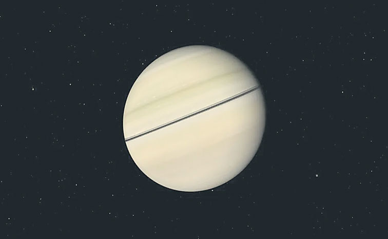 Saturn Invisible String శని వలయాలు ‘కనిపించుట’ లేదు! | Saturn Rings Temporarily Invisible ...