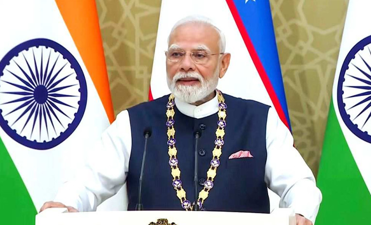 ఉజ్బెకిస్థాన్ పర్యటనలో ప్రధాని మోదీకి అరుదైన గౌరవం