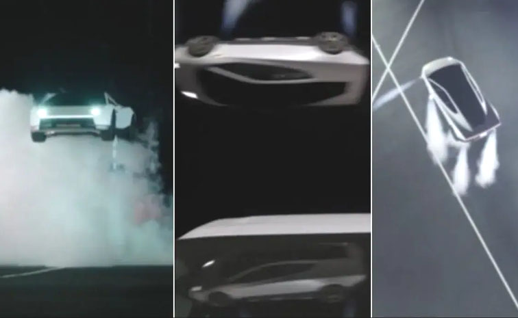 గాల్లో ఎగిరిన Tesla కారు.. మస్క్ మరో ప్రయోగం!
