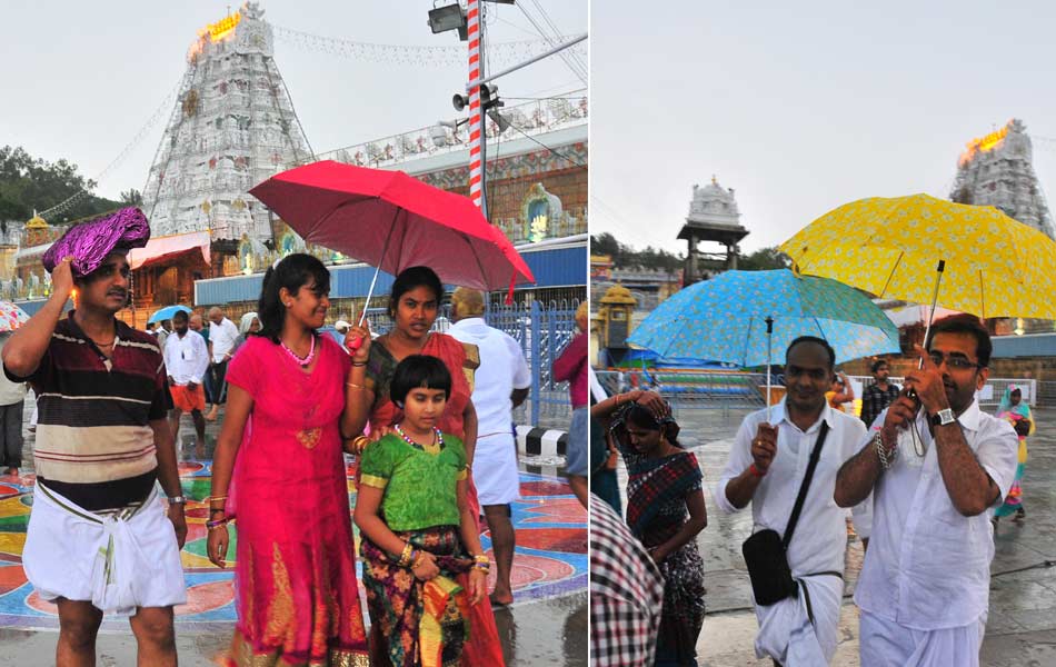Huge Rains in Thirumala9