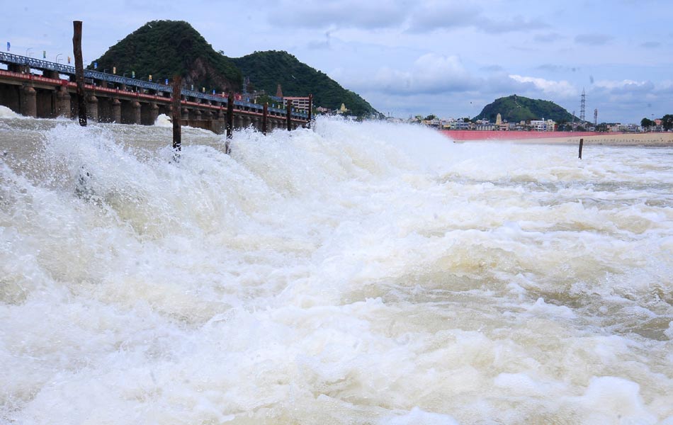 high water levels at prakasam  barrage - Sakshi8