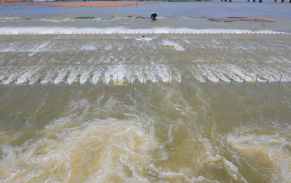 high water levels at prakasam  barrage - Sakshi11
