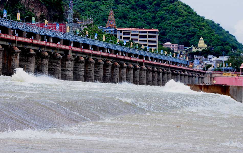 high water levels at prakasam  barrage - Sakshi12