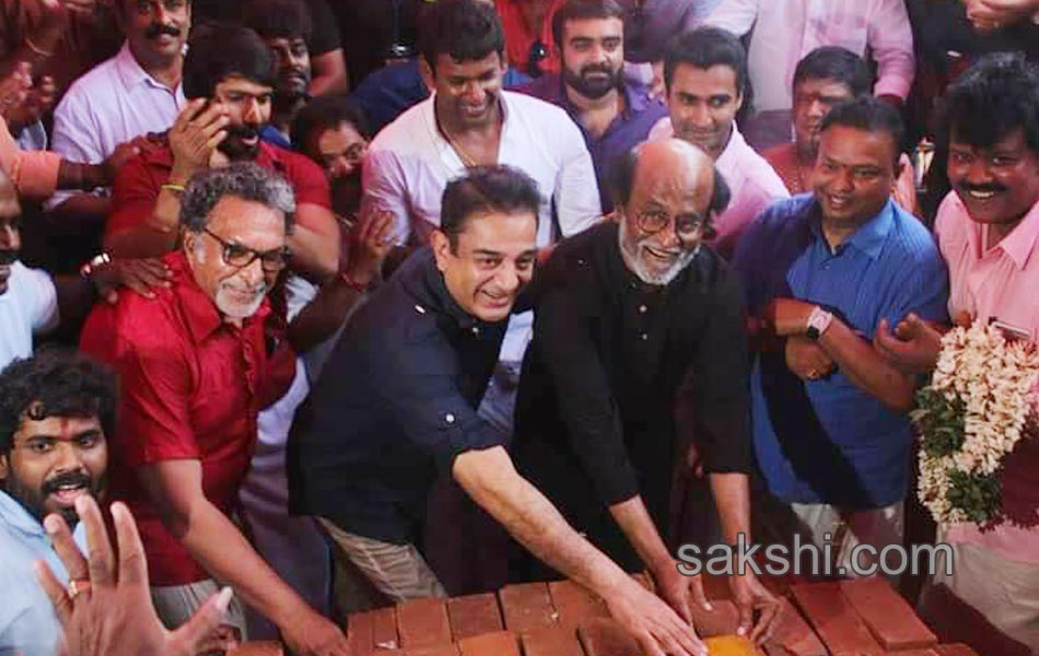 Rajinikantha and Kamal Haasan lay foundation stone for Nadigar sangam building - Sakshi6