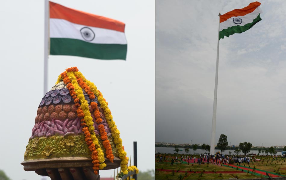72 feet national flag hoisted by KCR - Sakshi24