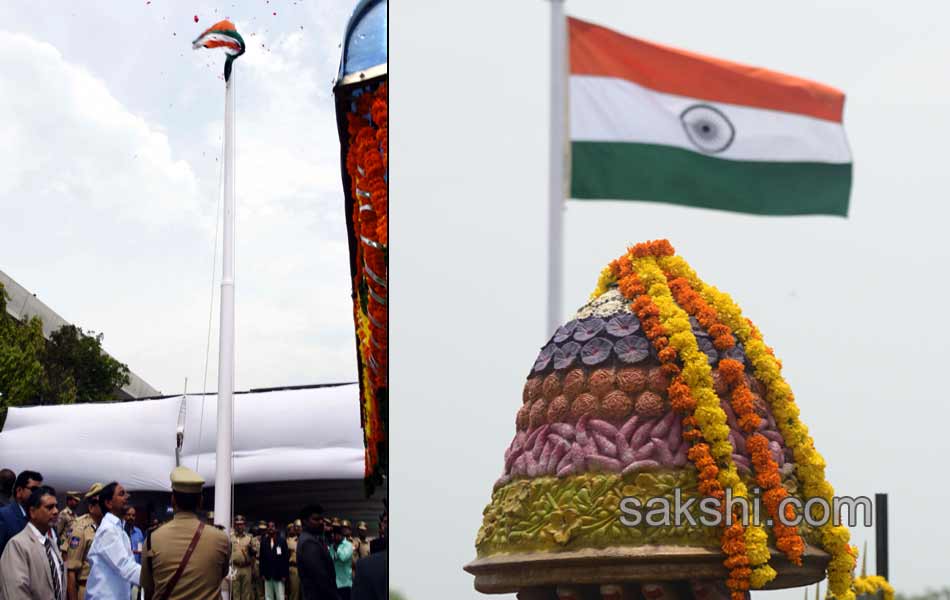 72 feet national flag hoisted by KCR - Sakshi26