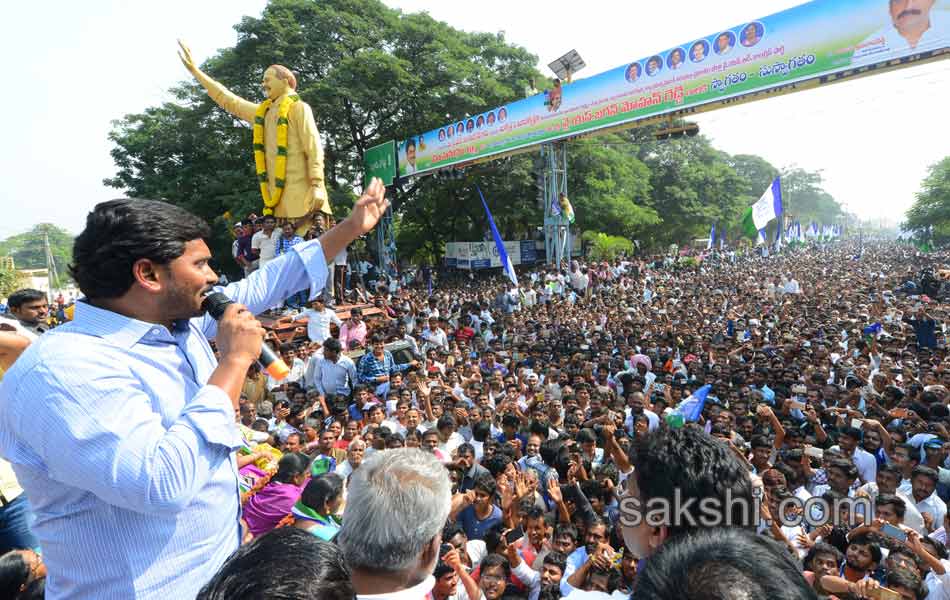 ys jagan mohan reddy in ongole dharna - Sakshi3