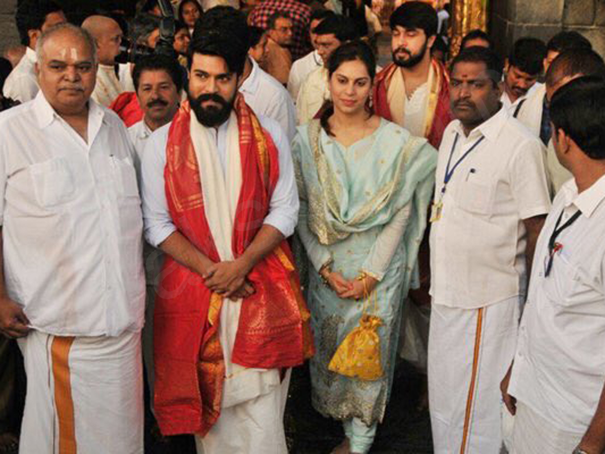 Ramcharan upasana visit tirumala - Sakshi5