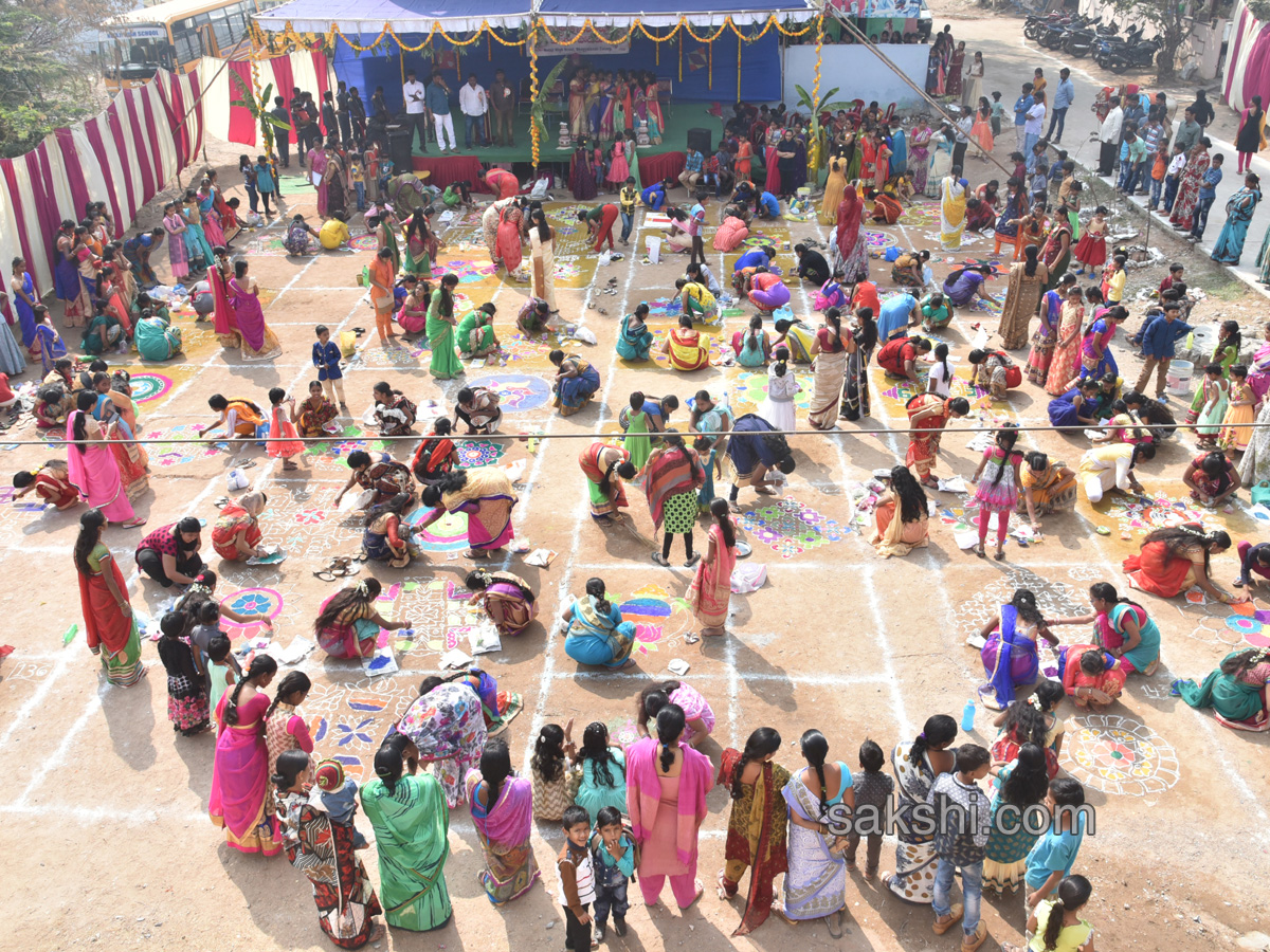 Sakshi Sankranthi Rangoli Competition at Netaji High School - Sakshi11
