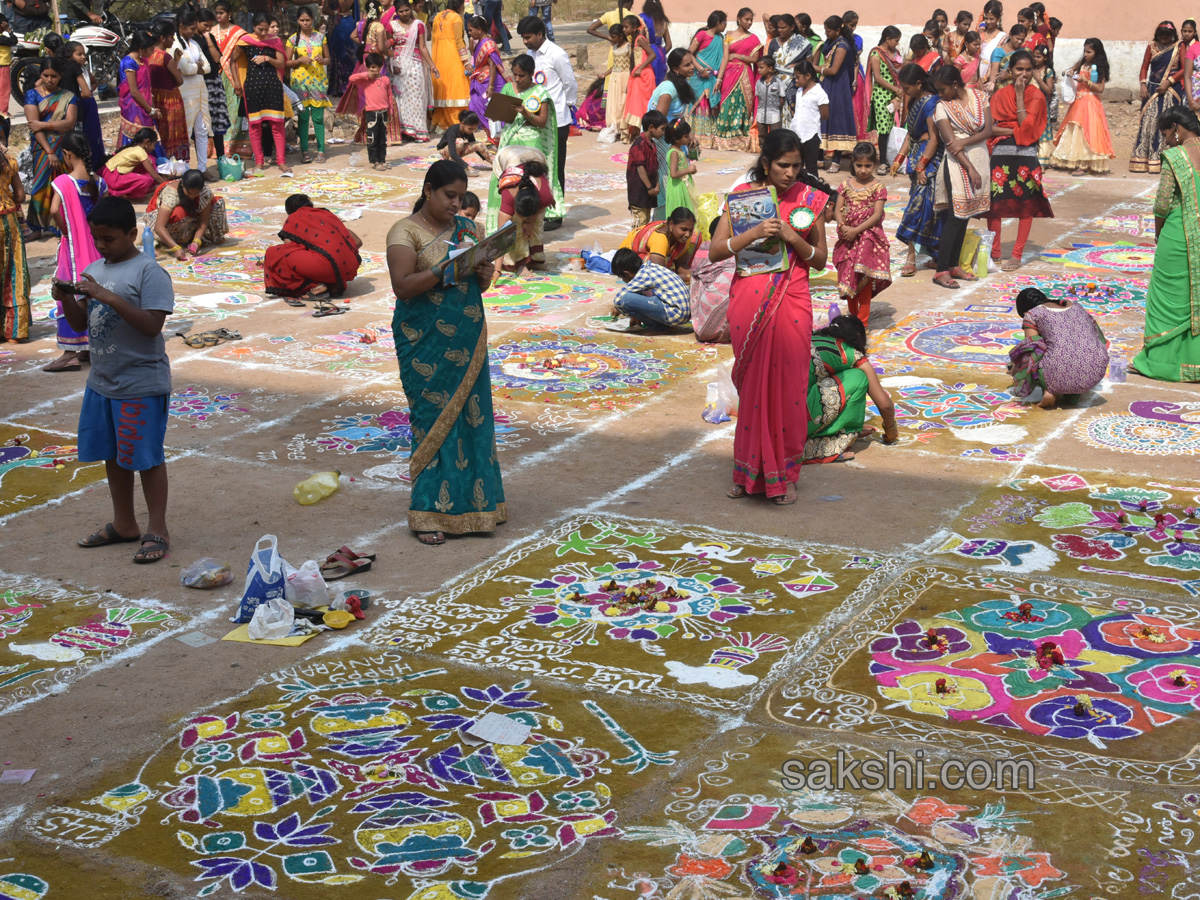 Sakshi Sankranthi Rangoli Competition at Netaji High School - Sakshi12