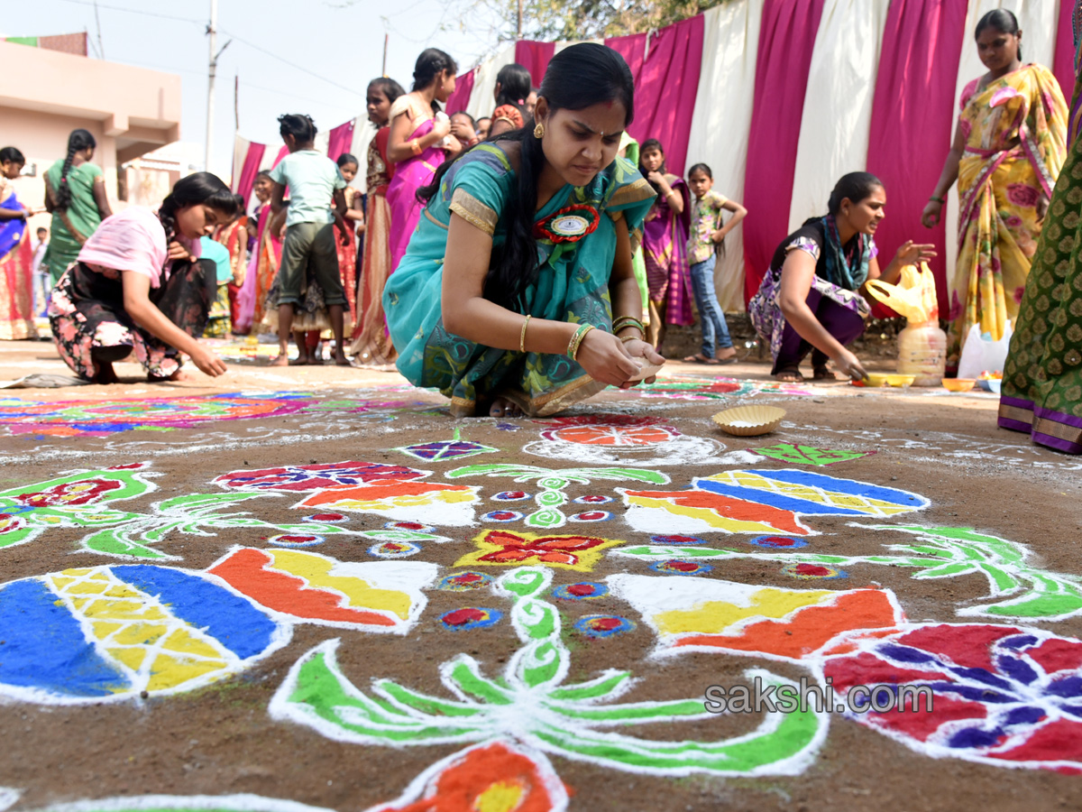 Sakshi Sankranthi Rangoli Competition at Netaji High School - Sakshi2