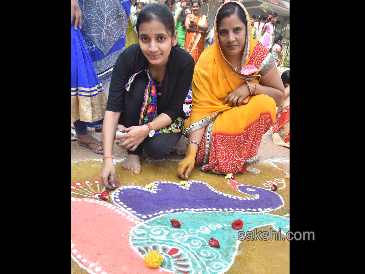 Sakshi Sankranthi Rangoli Competition at Netaji High School - Sakshi22