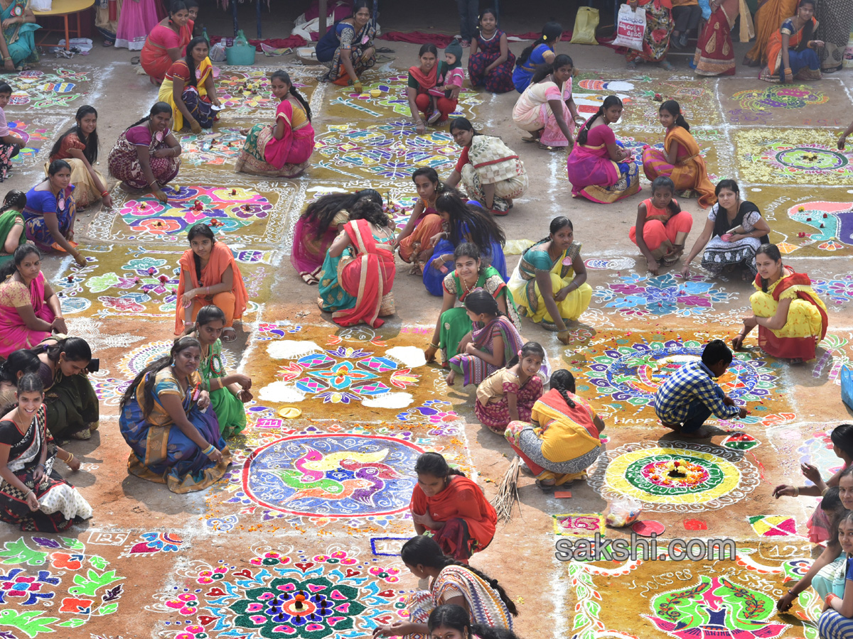 Sakshi Sankranthi Rangoli Competition at Netaji High School - Sakshi7