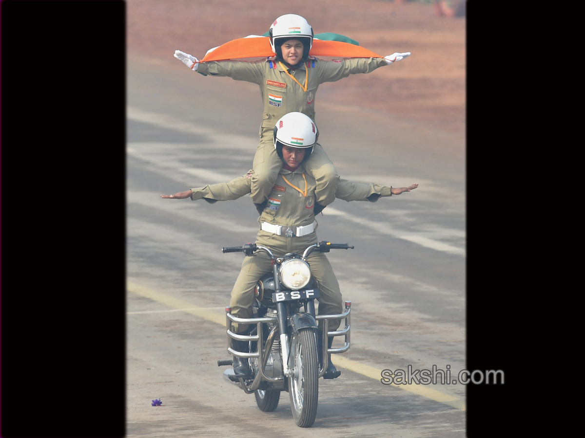 Seema Bhawani stunt team perform during 69th Republic Day - Sakshi3