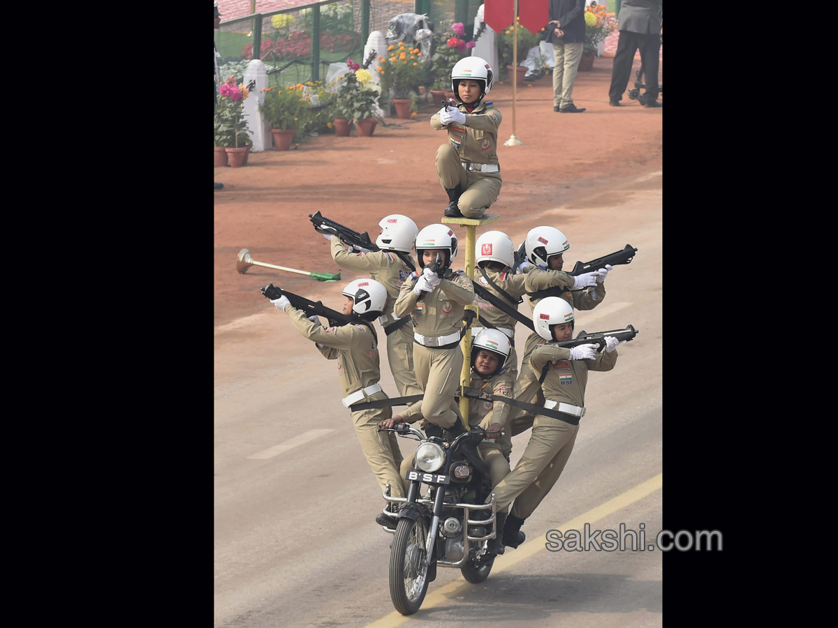 Seema Bhawani stunt team perform during 69th Republic Day - Sakshi4