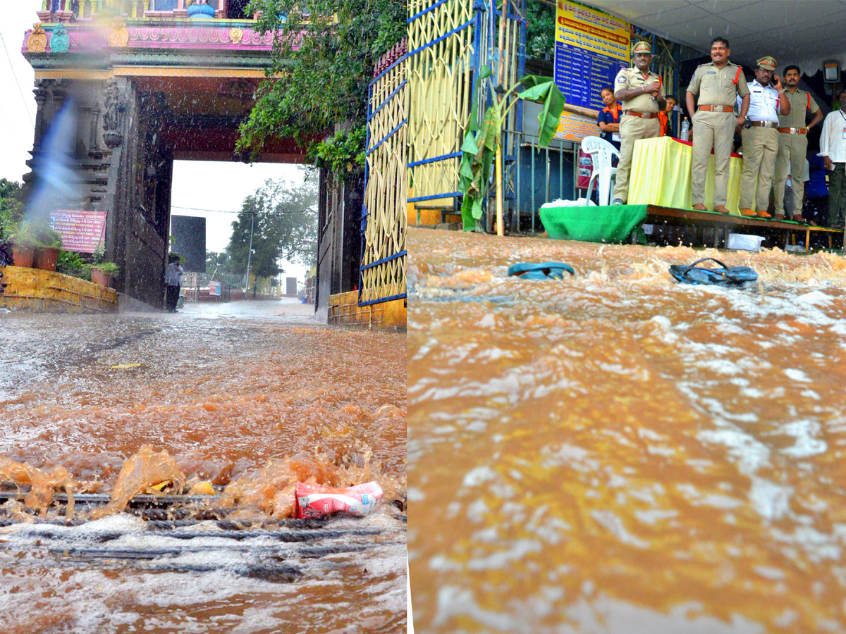 Heavy Rainfall At Vijayawada Durga Temple - Sakshi1