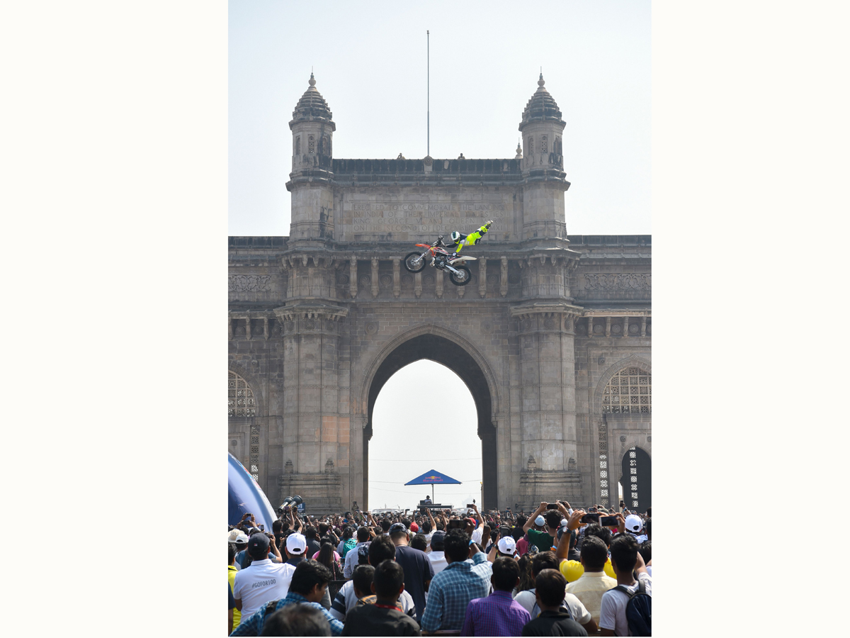 bike stunts at Gateway of India during the Red Bull FMX JAM event in Mumbai Photo Gallery - Sakshi4