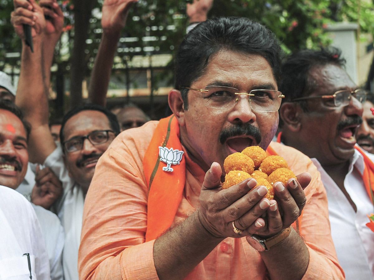 BJP supporters celebrate after trends indicate clean sweep for NDA - Sakshi13