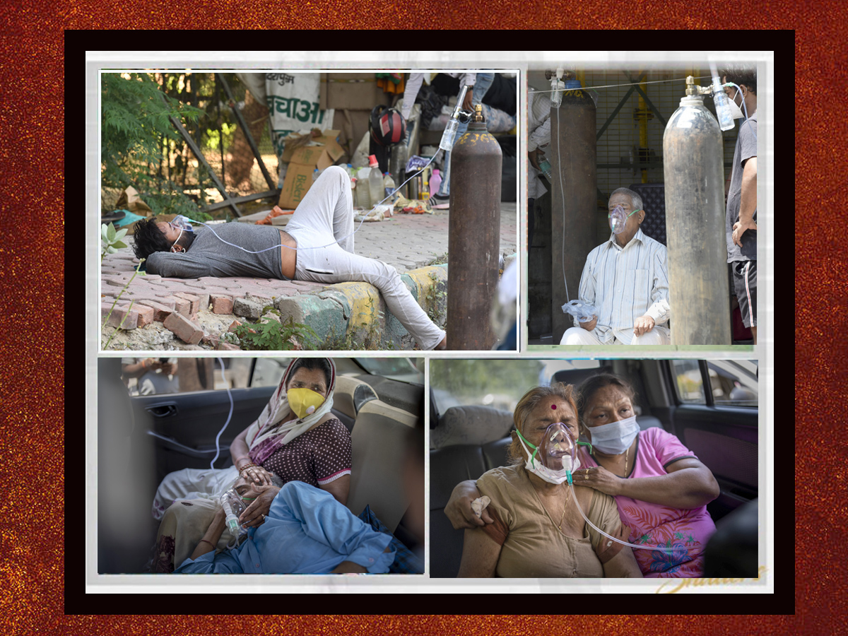 No Beds Covid Patients Get Oxygen Outside Photo Gallery - Sakshi1