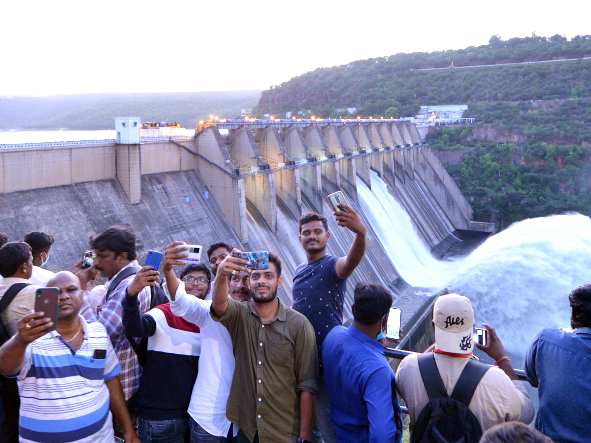 Srisailam Dam Gates Opened - Sakshi1