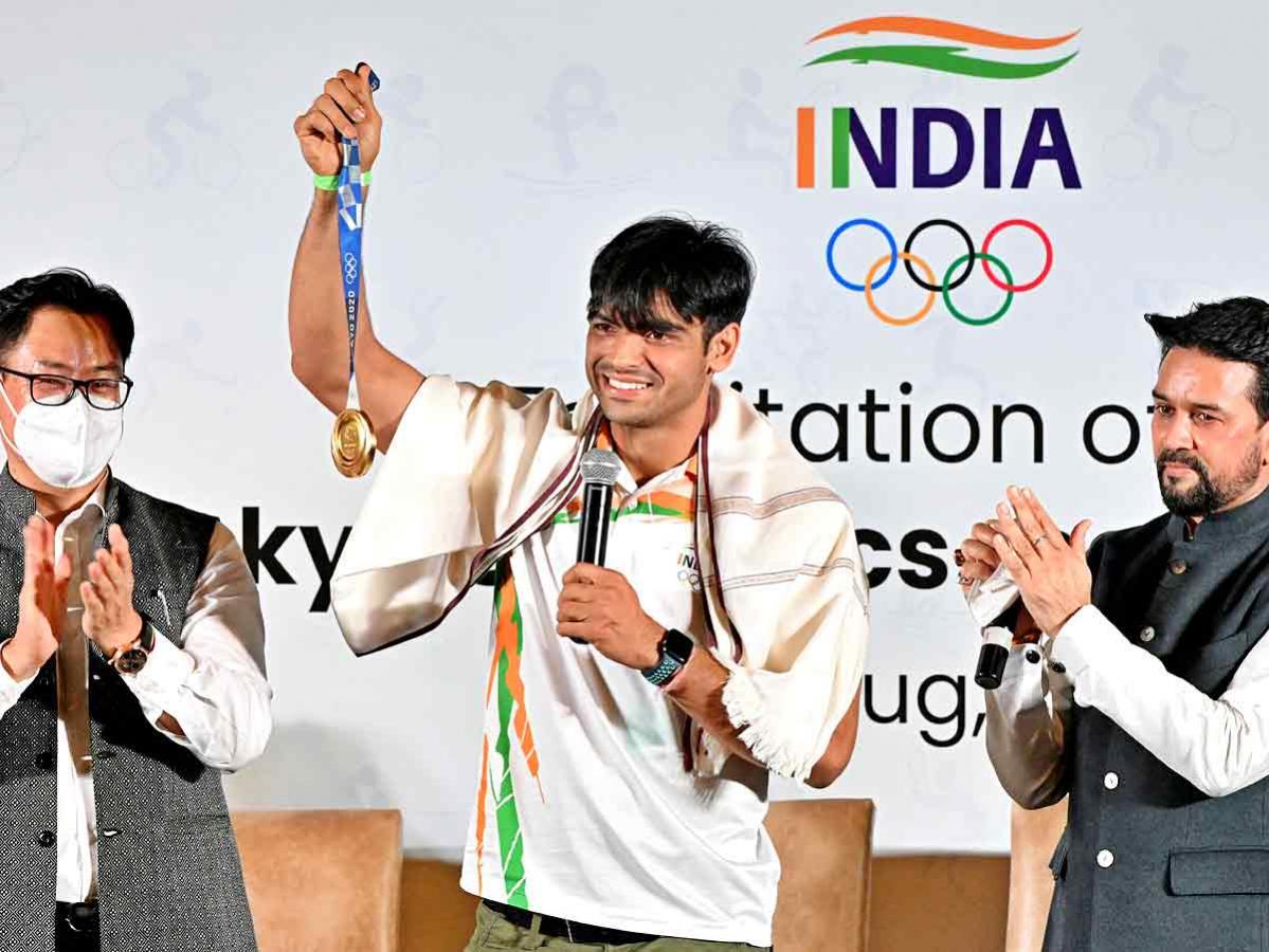 The Central Government felicitated the Indian athletes won medals Tokyo Olympics Photo Gallery - Sakshi1