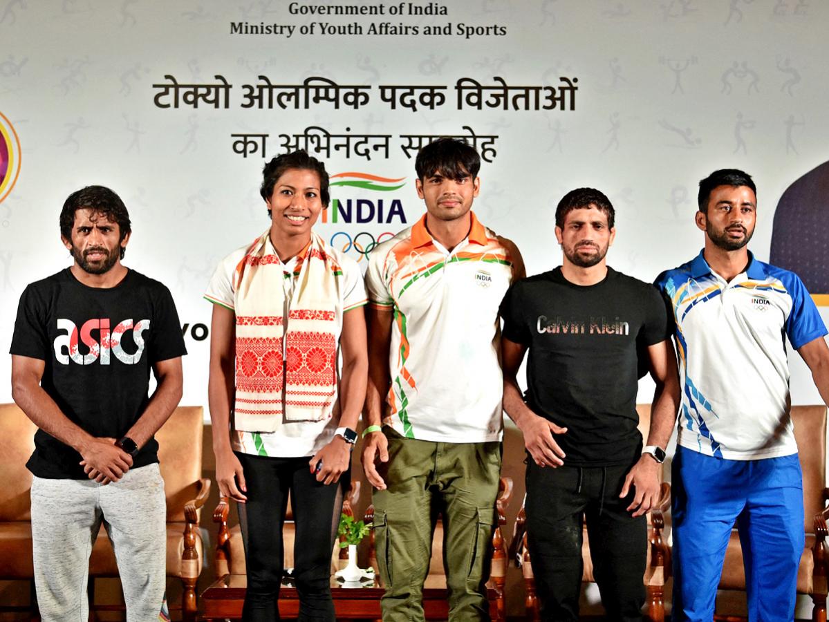 The Central Government felicitated the Indian athletes won medals Tokyo Olympics Photo Gallery - Sakshi12