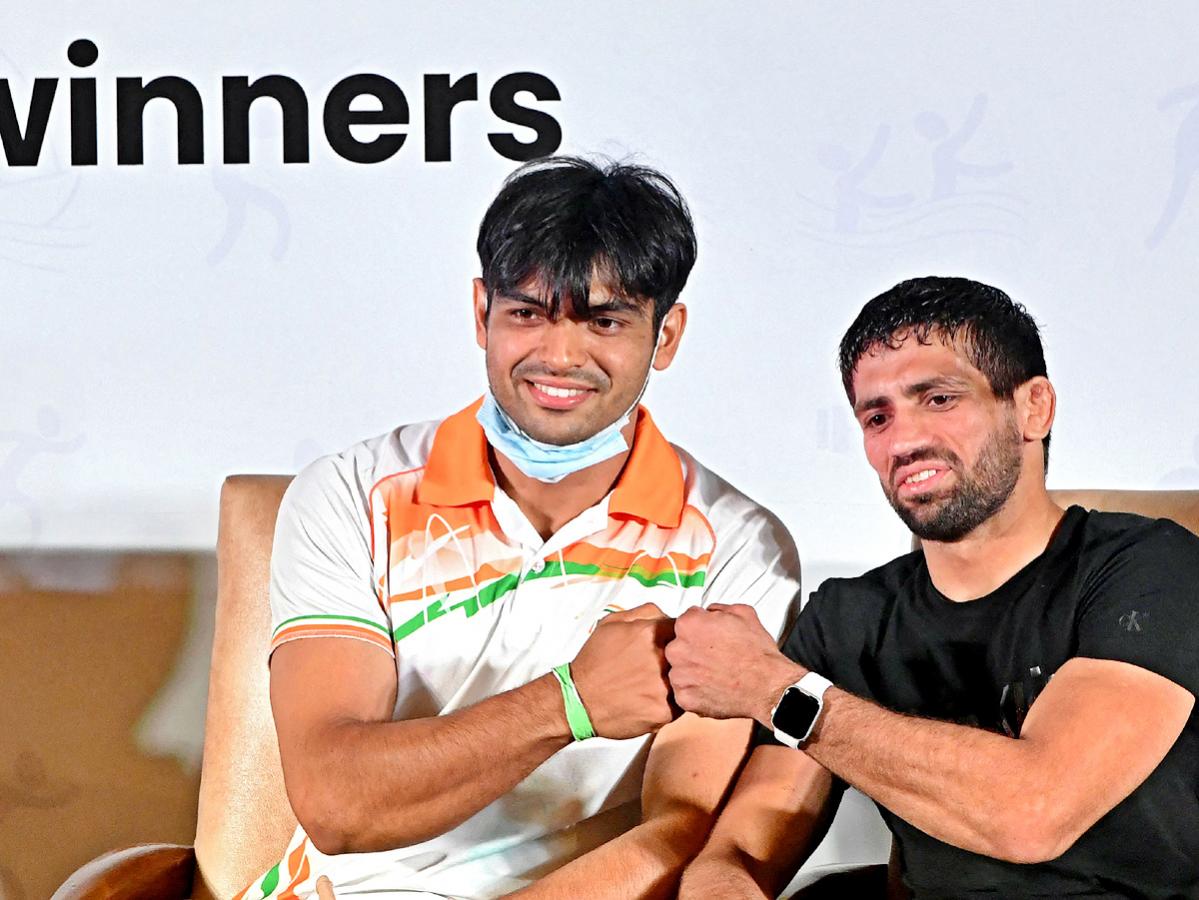 The Central Government felicitated the Indian athletes won medals Tokyo Olympics Photo Gallery - Sakshi13