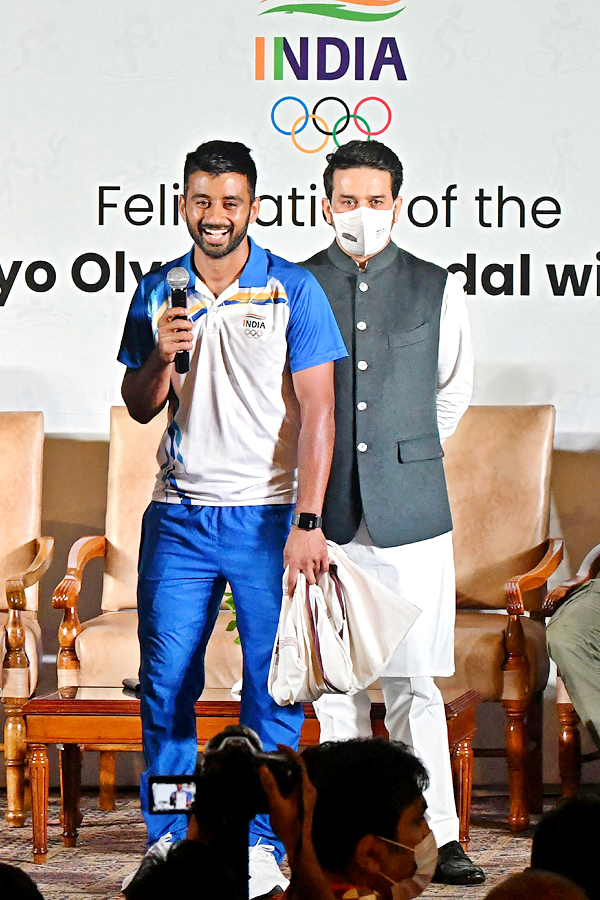 The Central Government felicitated the Indian athletes won medals Tokyo Olympics Photo Gallery - Sakshi15