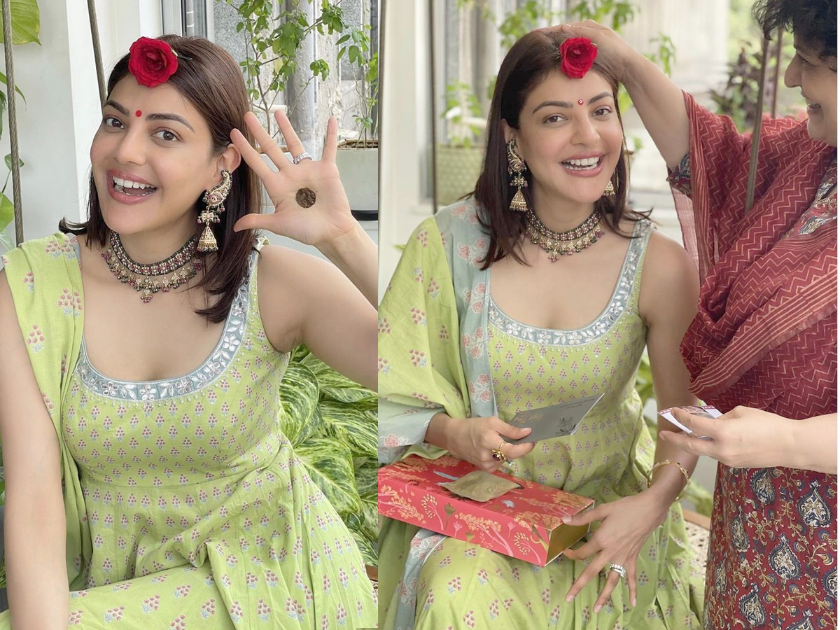 Kajal Agarwal Celebrate First Teej After Marriage Photo Gallery - Sakshi1