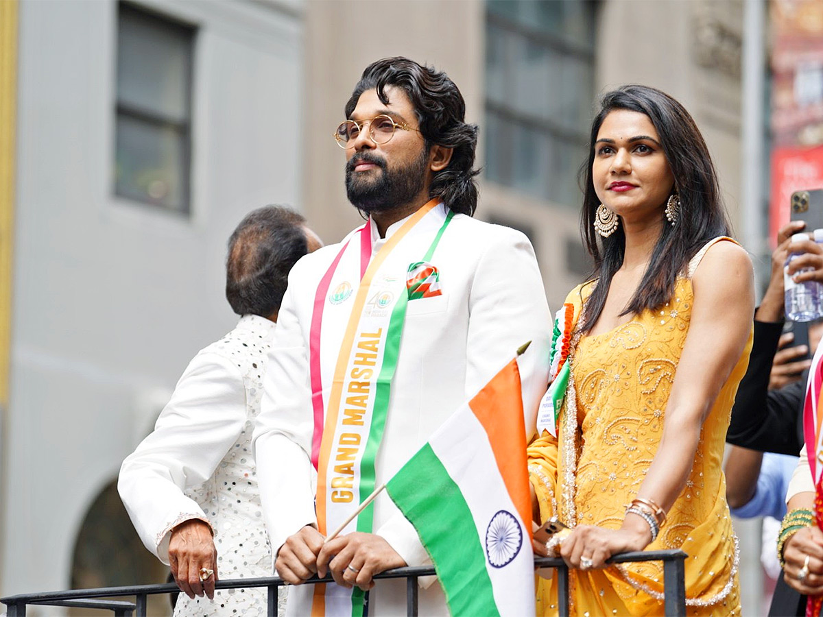 Allu Arjun makes grand entry at India Day parade in New York - Sakshi6
