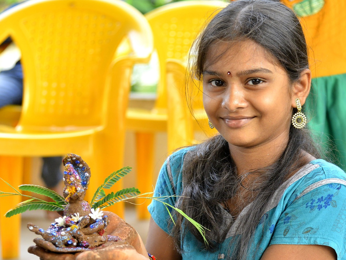 Clay Ganesha Making by Kids Photo Gallery - Sakshi12
