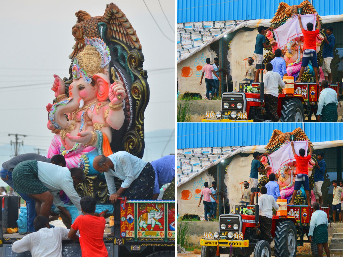 People carry idols of Ganesha on a truck ahead of Ganesh Chaturti festival Photo Gallery - Sakshi11