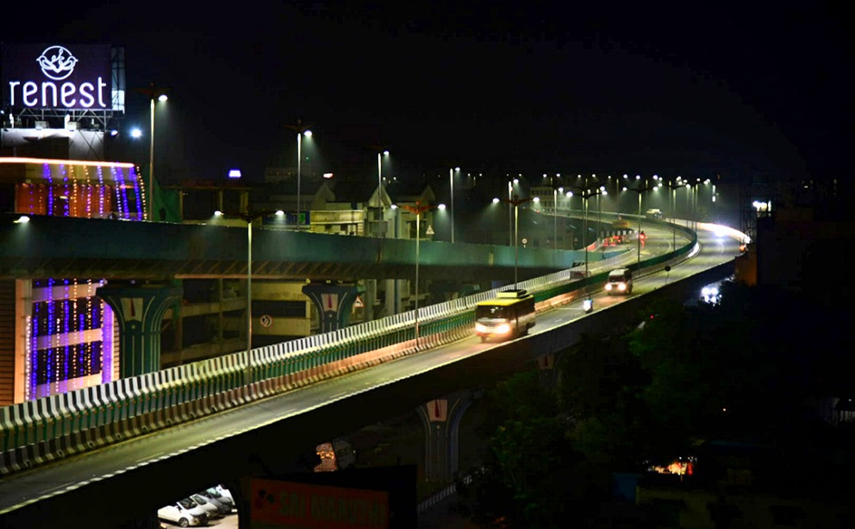Srinivasa Setu Flyover Lighting In Tirupati - Sakshi1