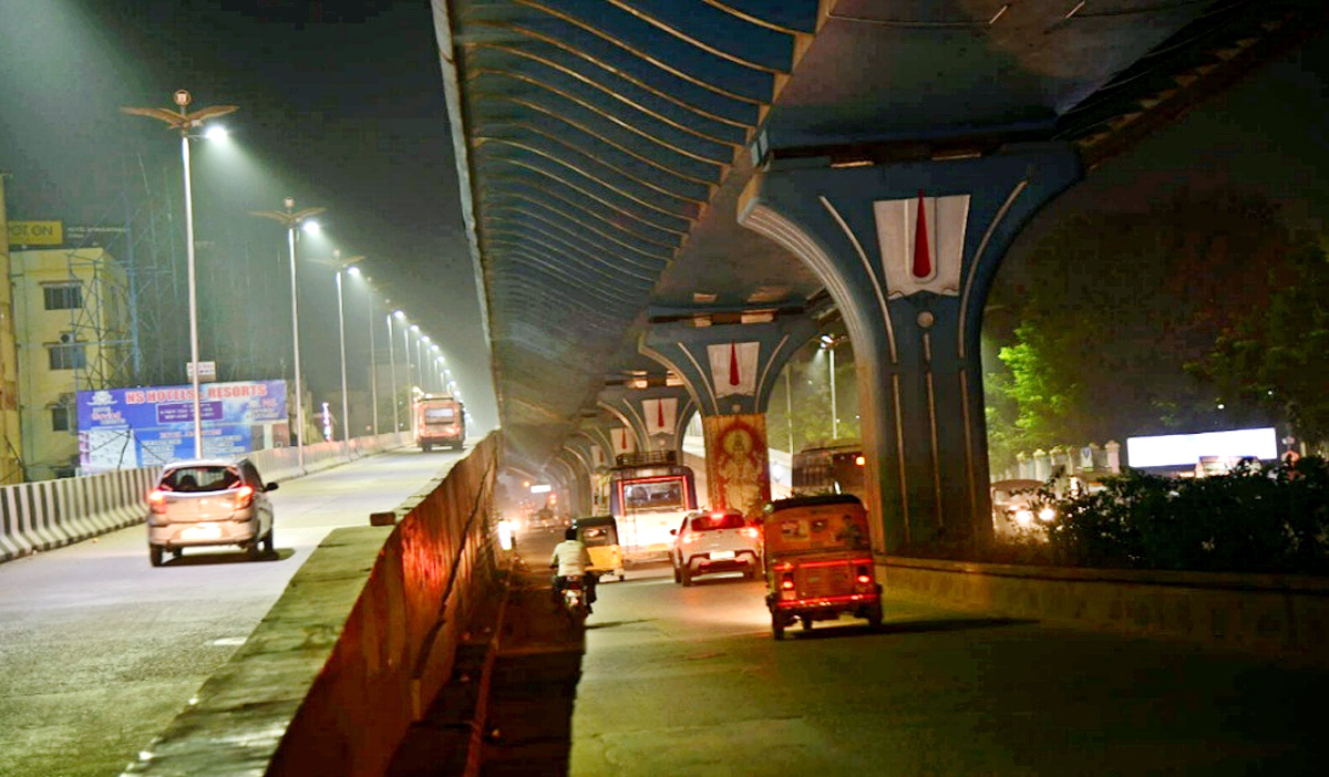 Srinivasa Setu Flyover Lighting In Tirupati - Sakshi8