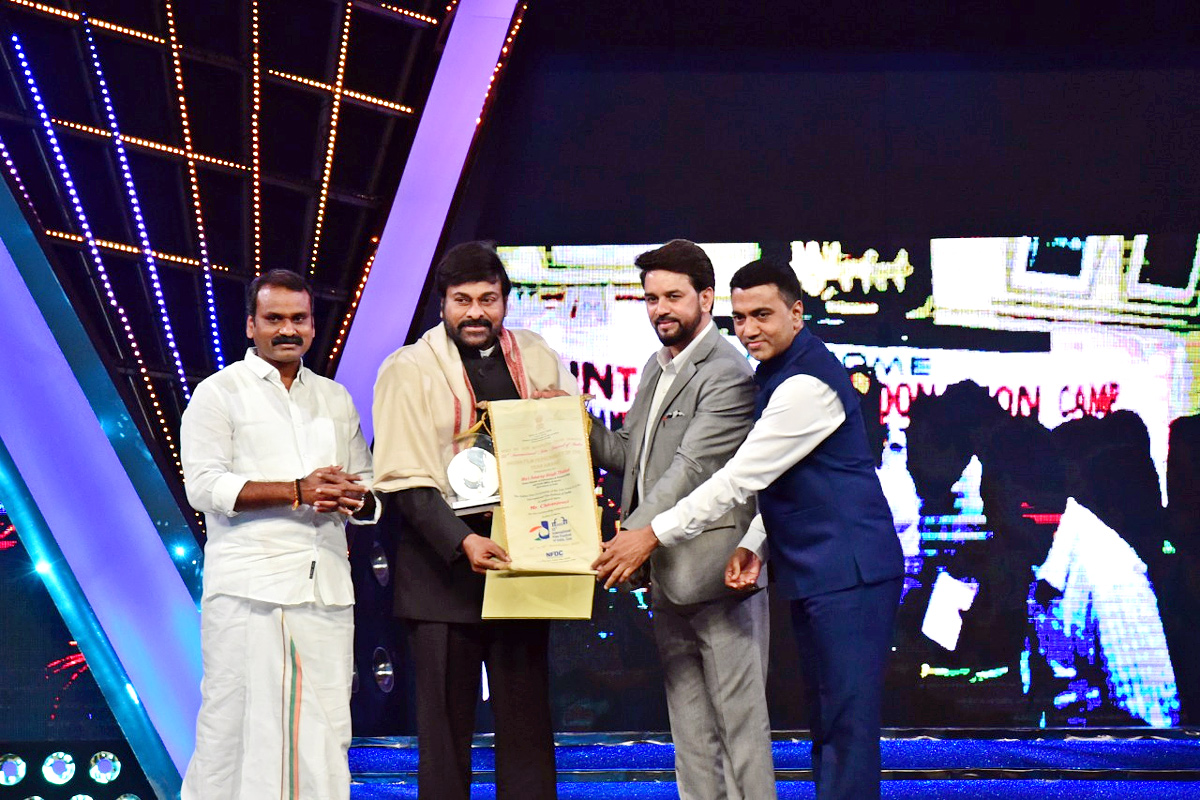 Megastar Chiranjeevi in Goa To Receive The Award at IFFI - Sakshi5