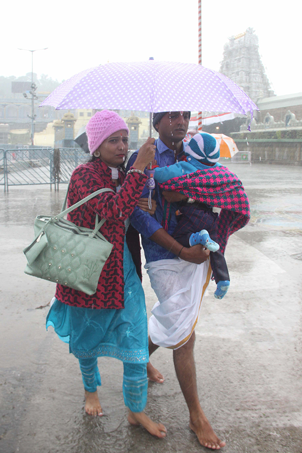 Heavy Rain Hits Tirumala December 2022 With Cyclone Mandous Effect - Sakshi14