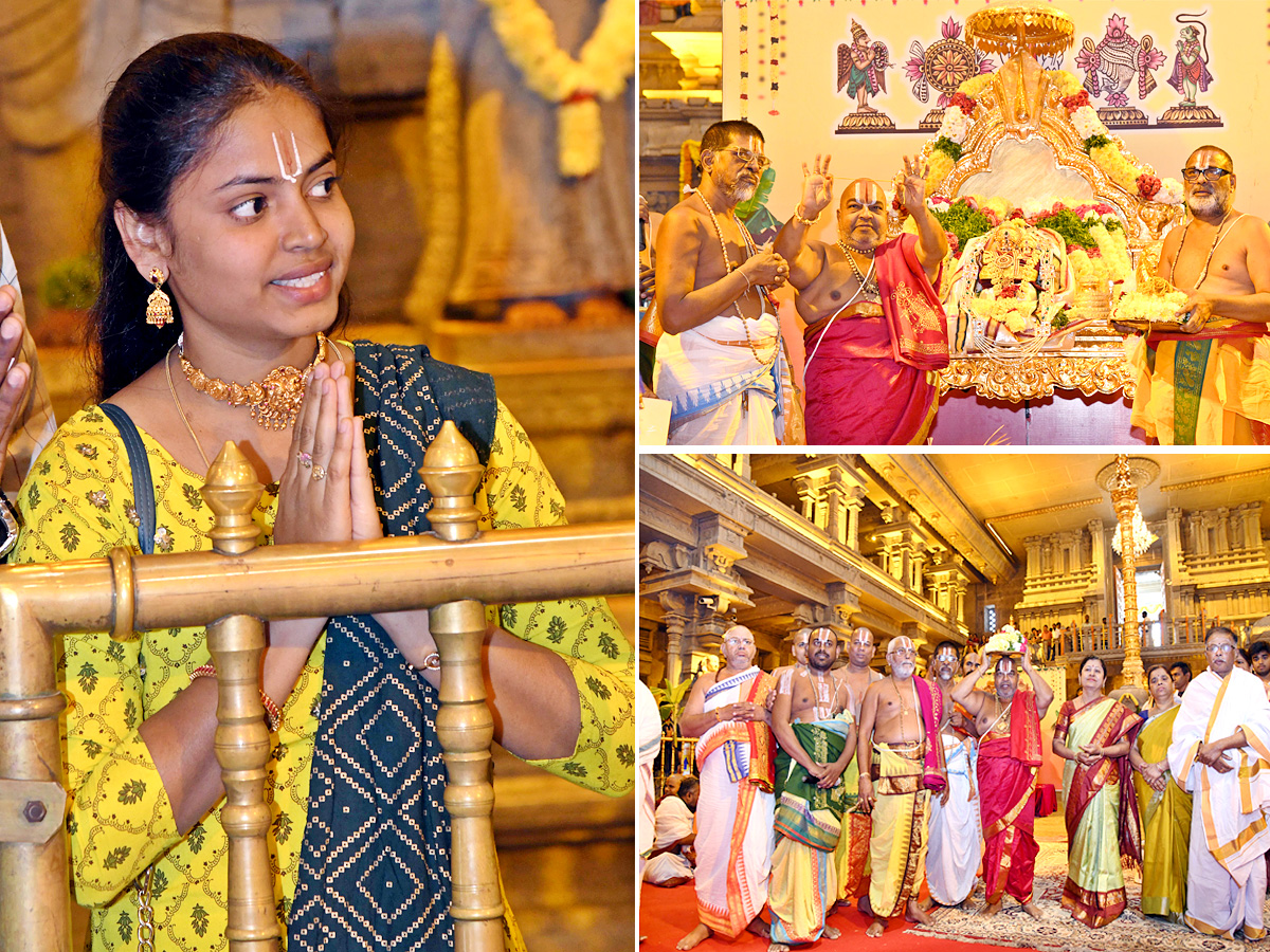 Sri Lakshmi Narasimha Swamy Brahmotsavams begins grandly in Yadadri - Sakshi1
