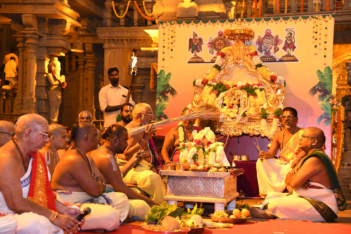 Sri Lakshmi Narasimha Swamy Brahmotsavams begins grandly in Yadadri - Sakshi19