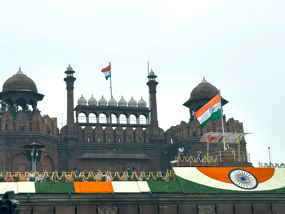 Red Fort on the occasion of the 77th Independence Day in New Delhi - Sakshi1
