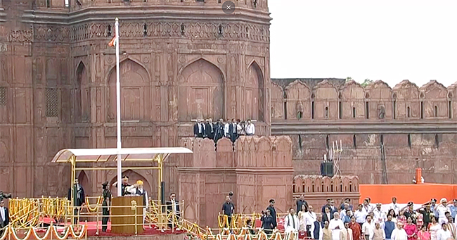 Red Fort on the occasion of the 77th Independence Day in New Delhi - Sakshi19