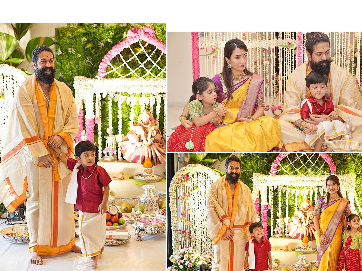 KGF hero Yash wife Radhika Varalakshmi vratham PHotos - Sakshi1