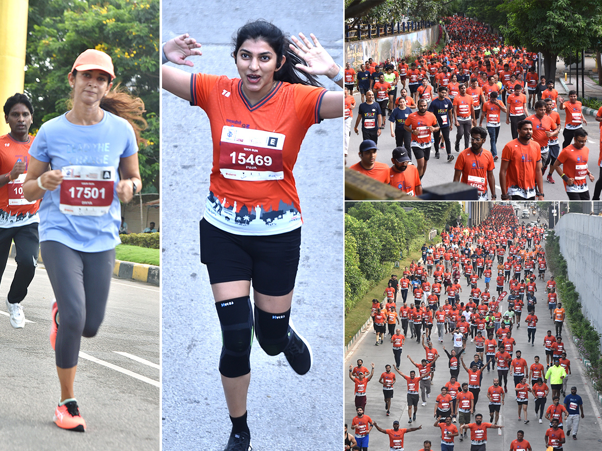 The half marathon ended at Gachibowli Stadium - Sakshi1